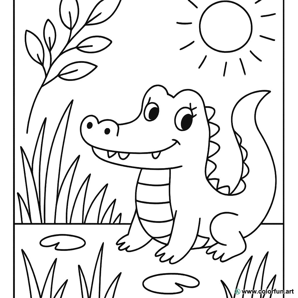 coloriage crocodile à imprimer