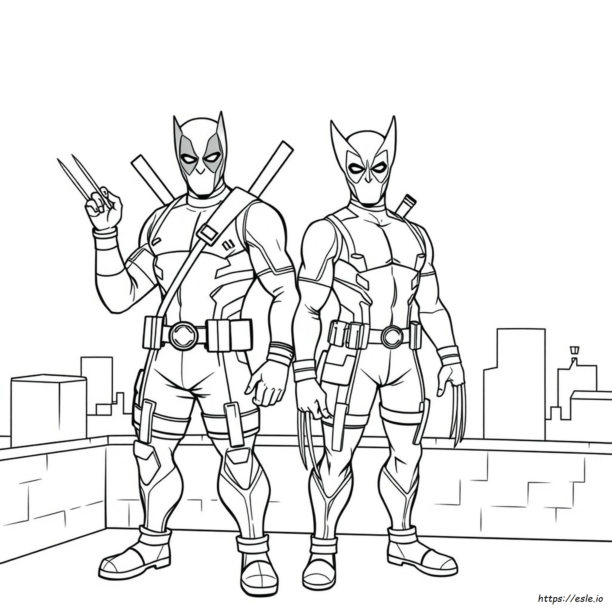 coloriage Deadpool et Wolverine
