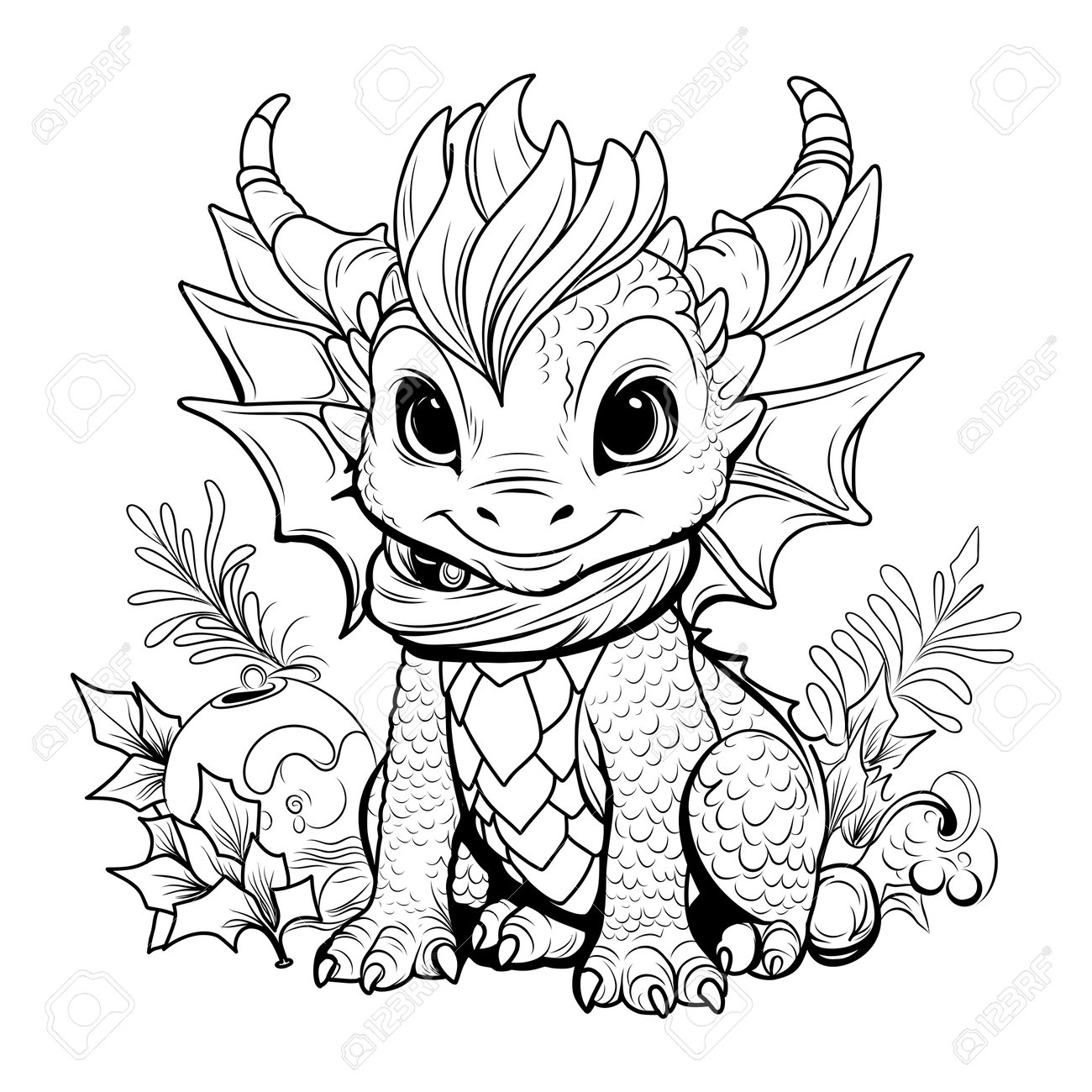 coloriage dragon mignon