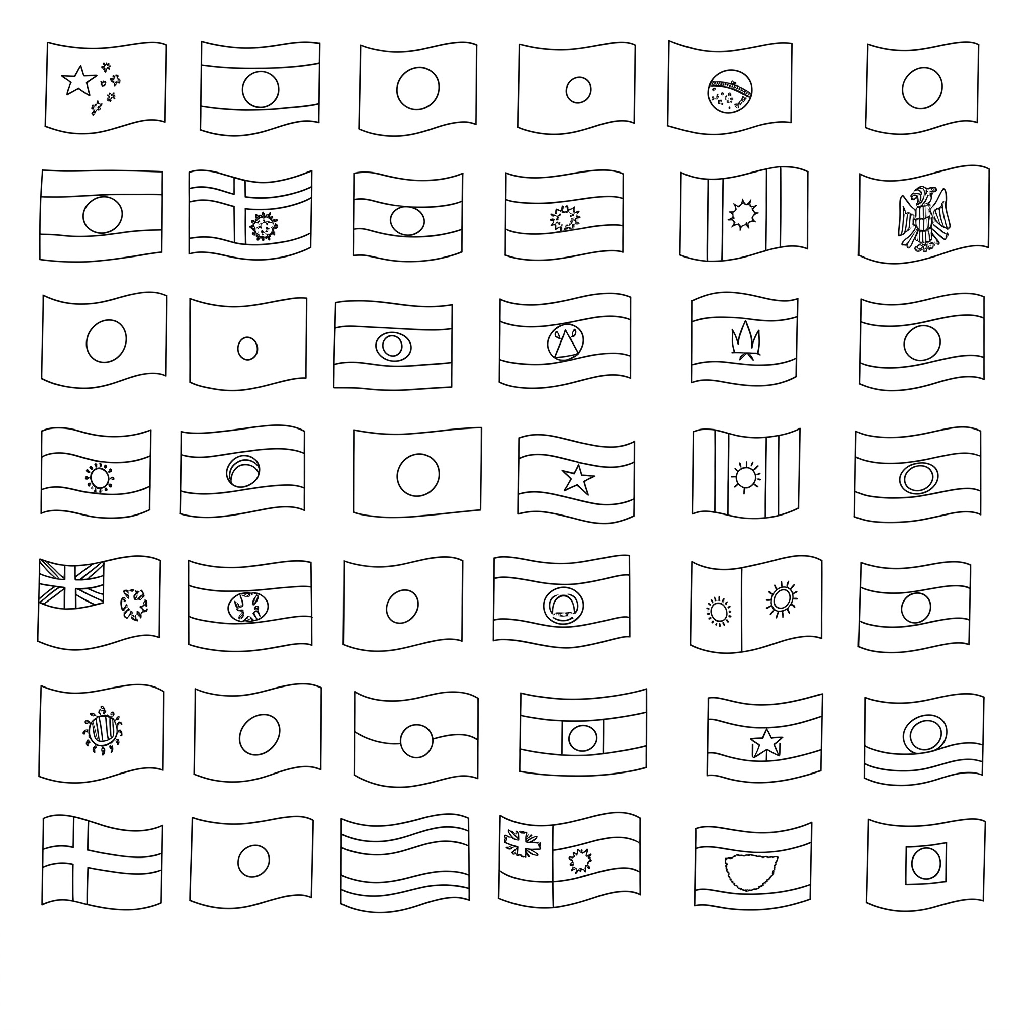coloriage drapeau du monde