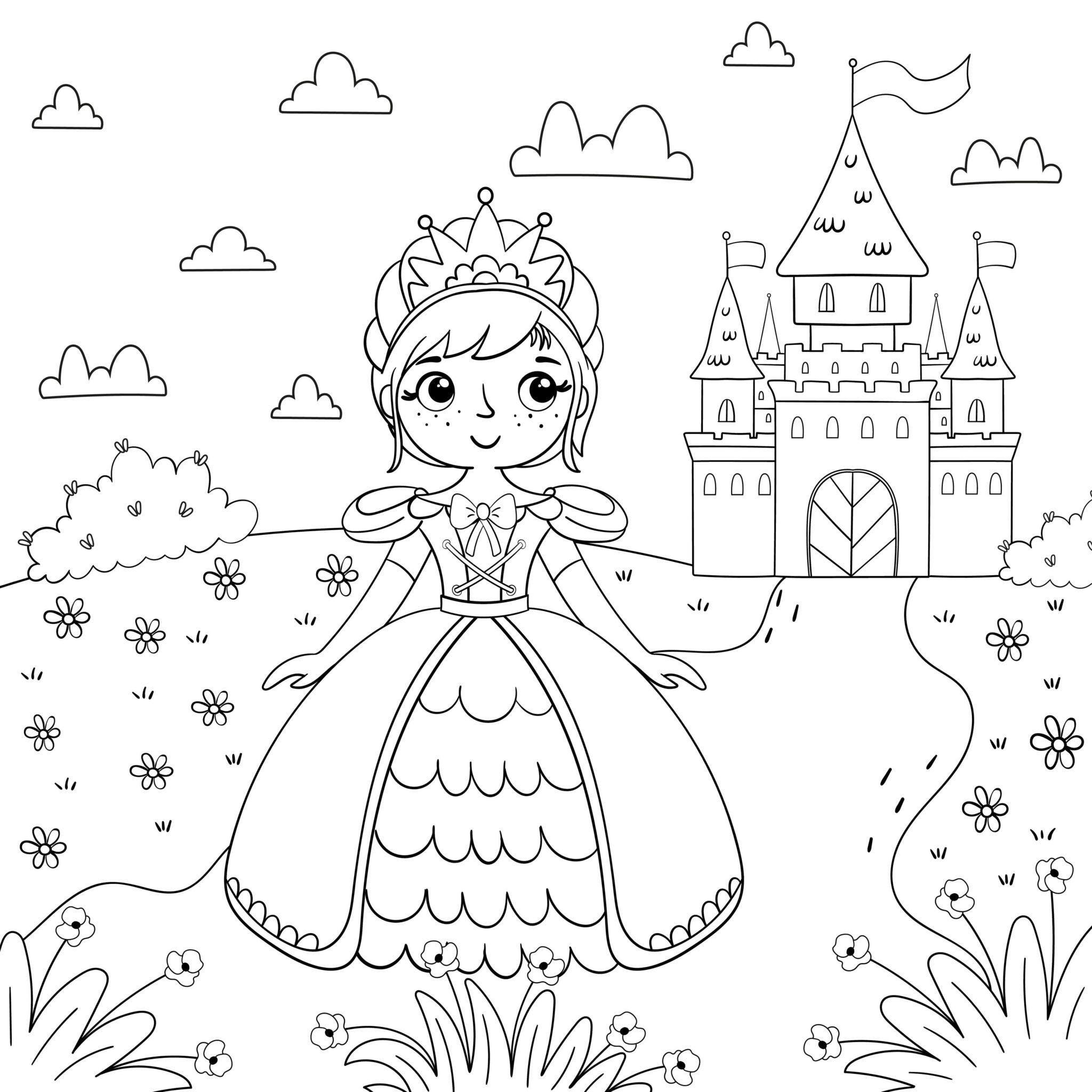 coloriage facile princesse