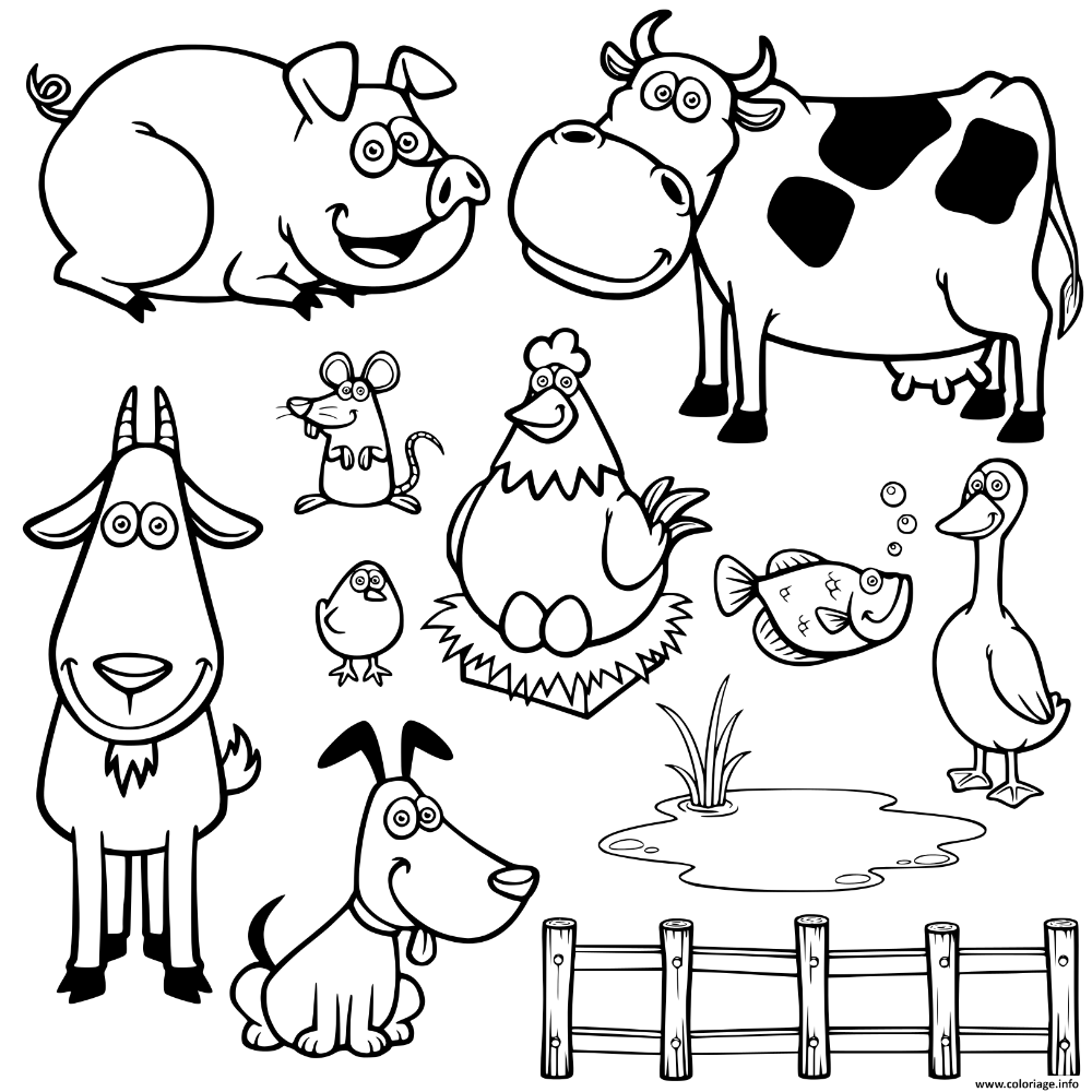 coloriage ferme et animaux