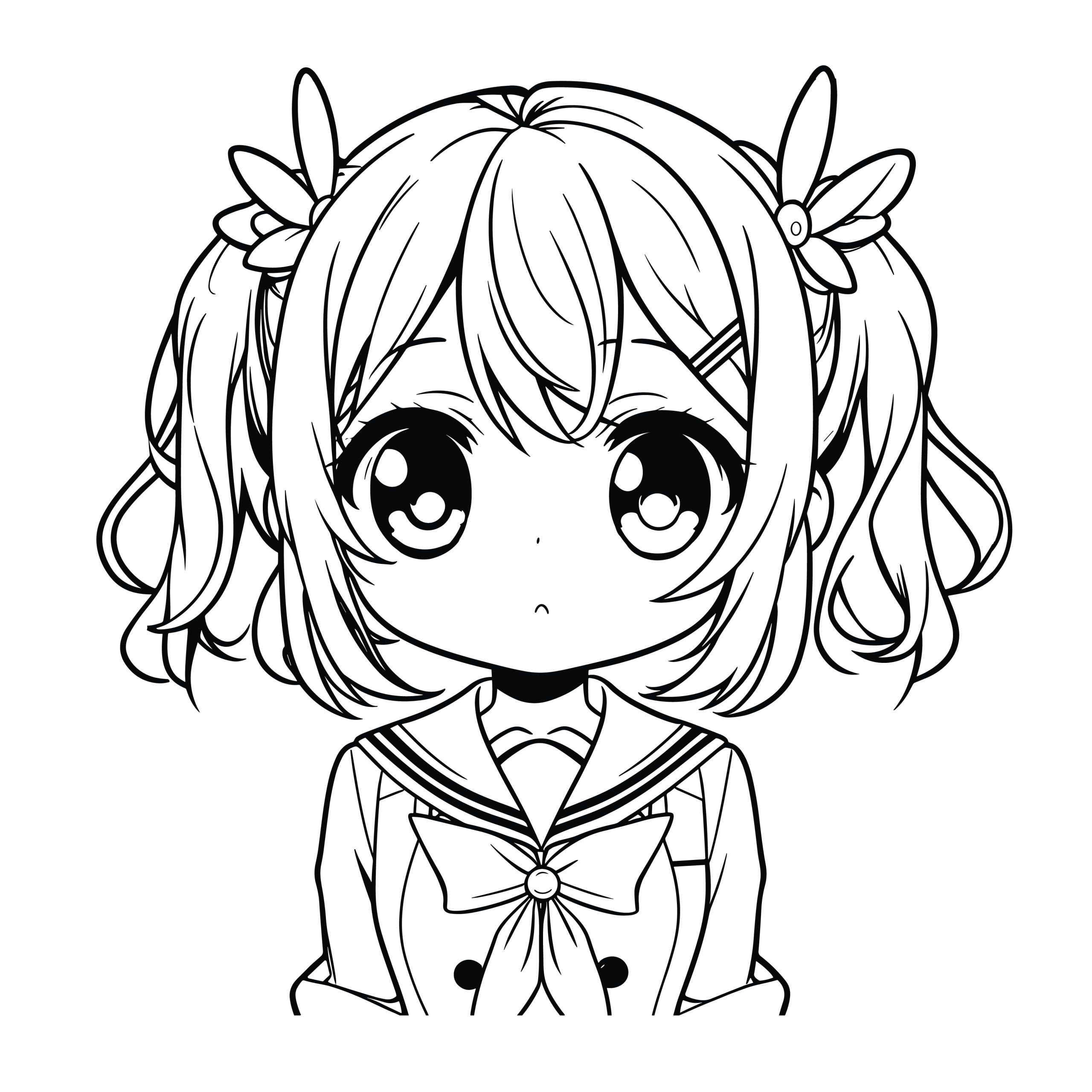 coloriage fille manga