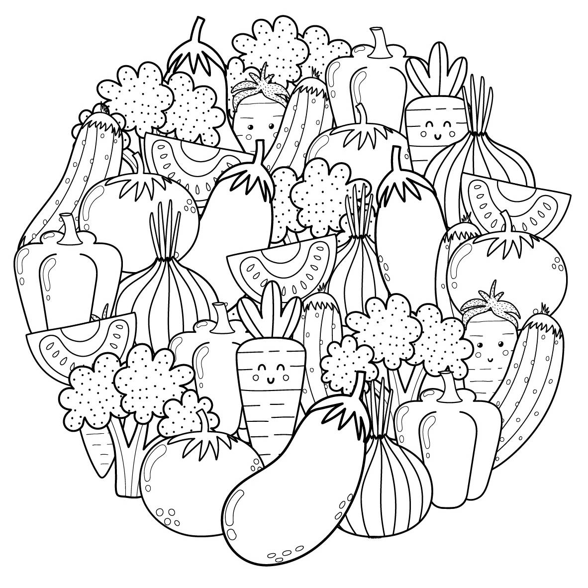 coloriage fruit légumineuse