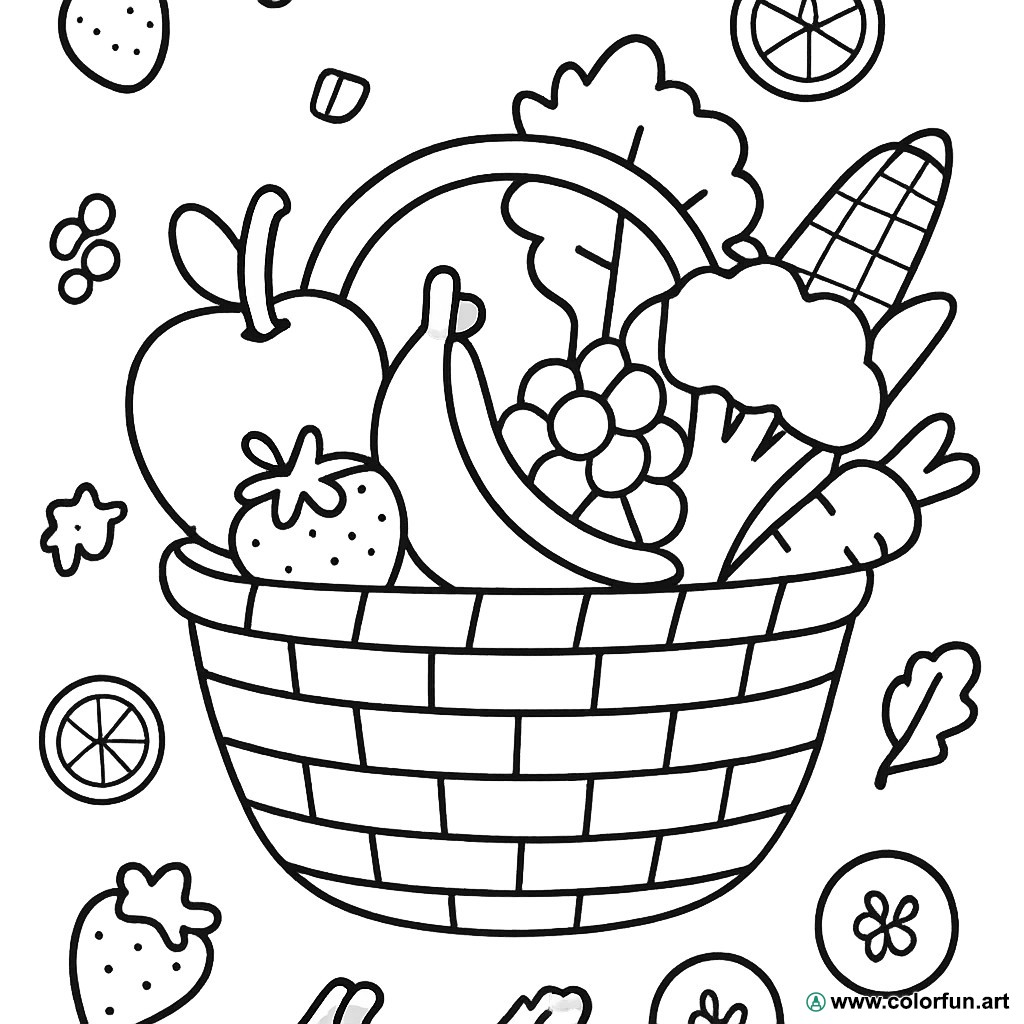 coloriage fruits légumineuses
