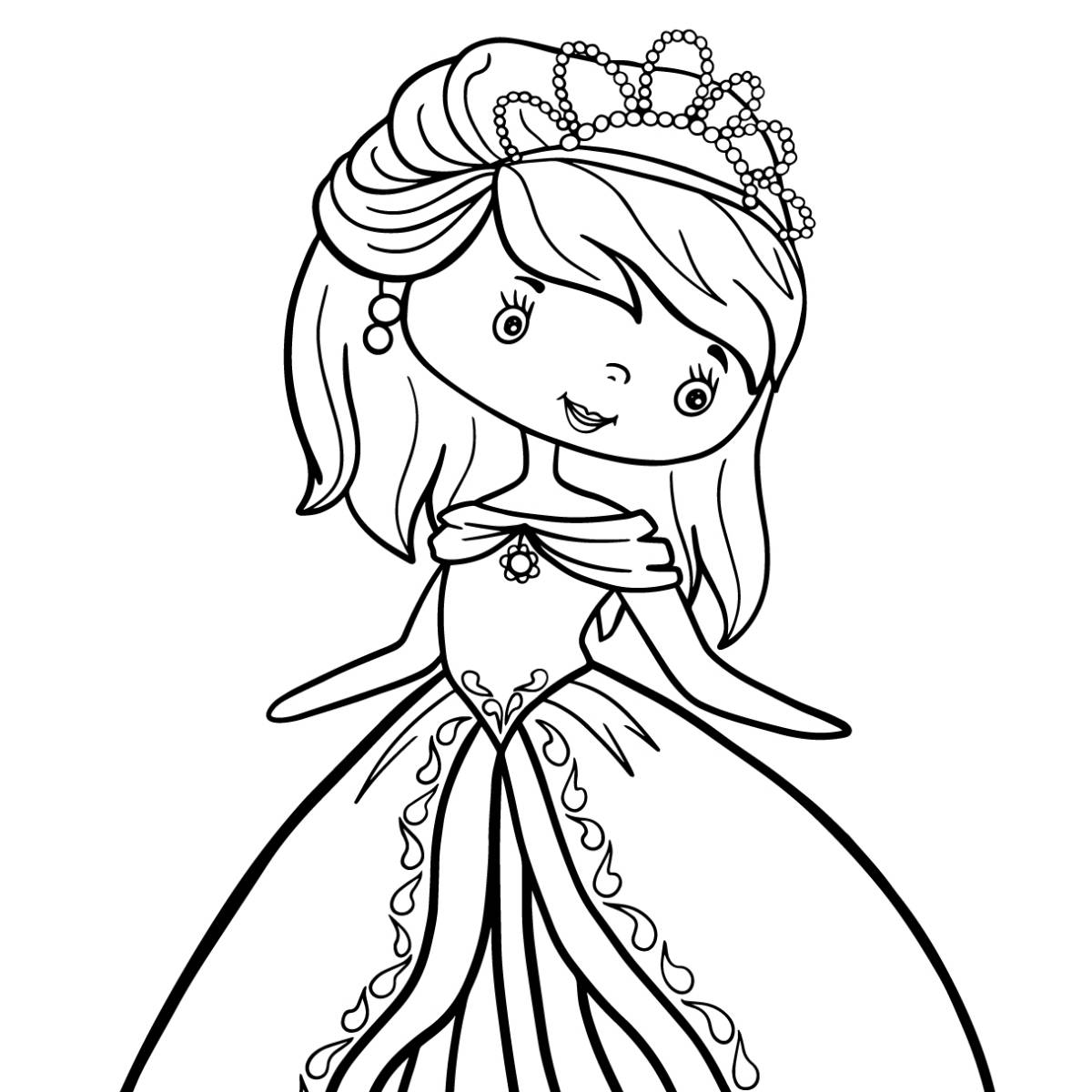 coloriage gratuit princesse à imprimer