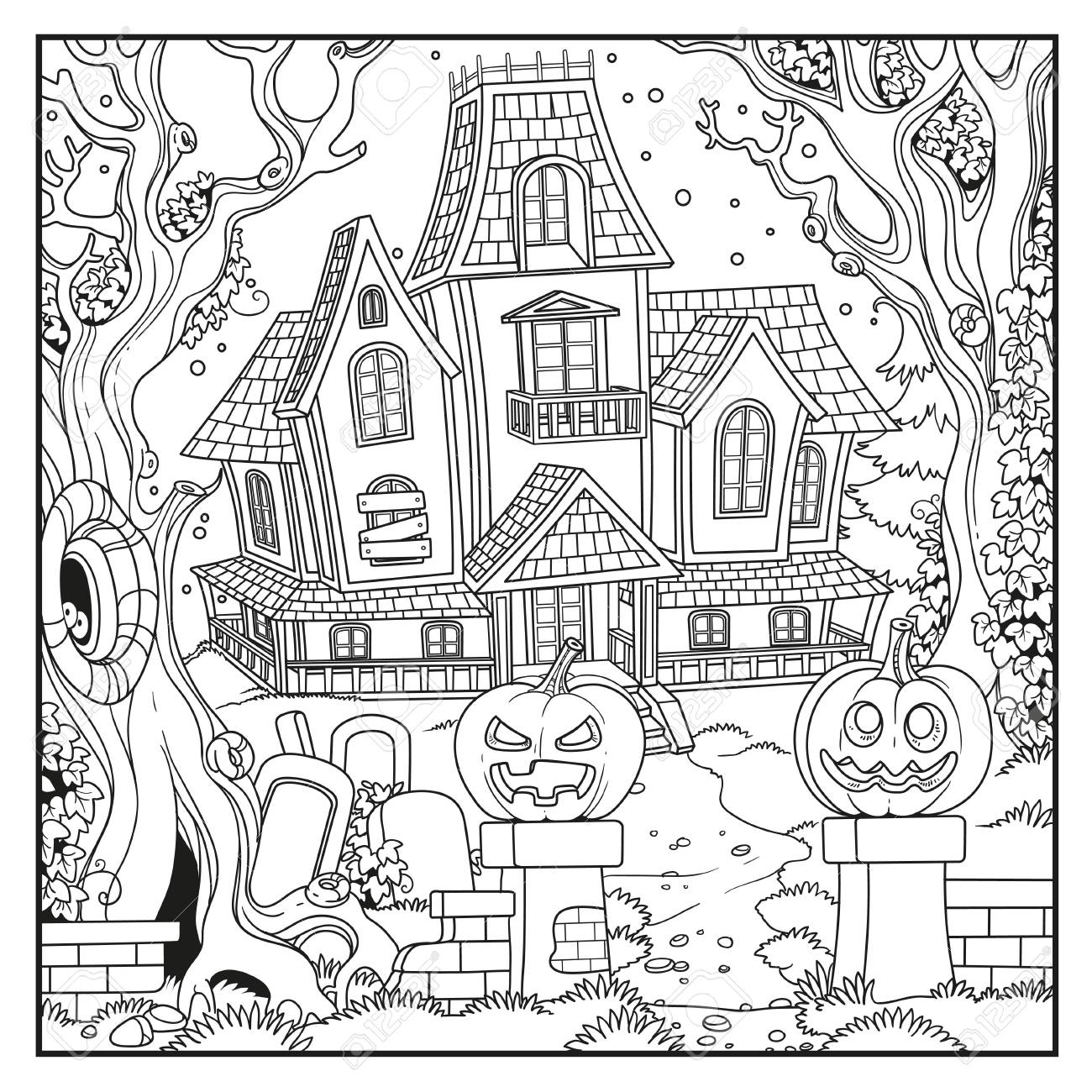 coloriage halloween adultes