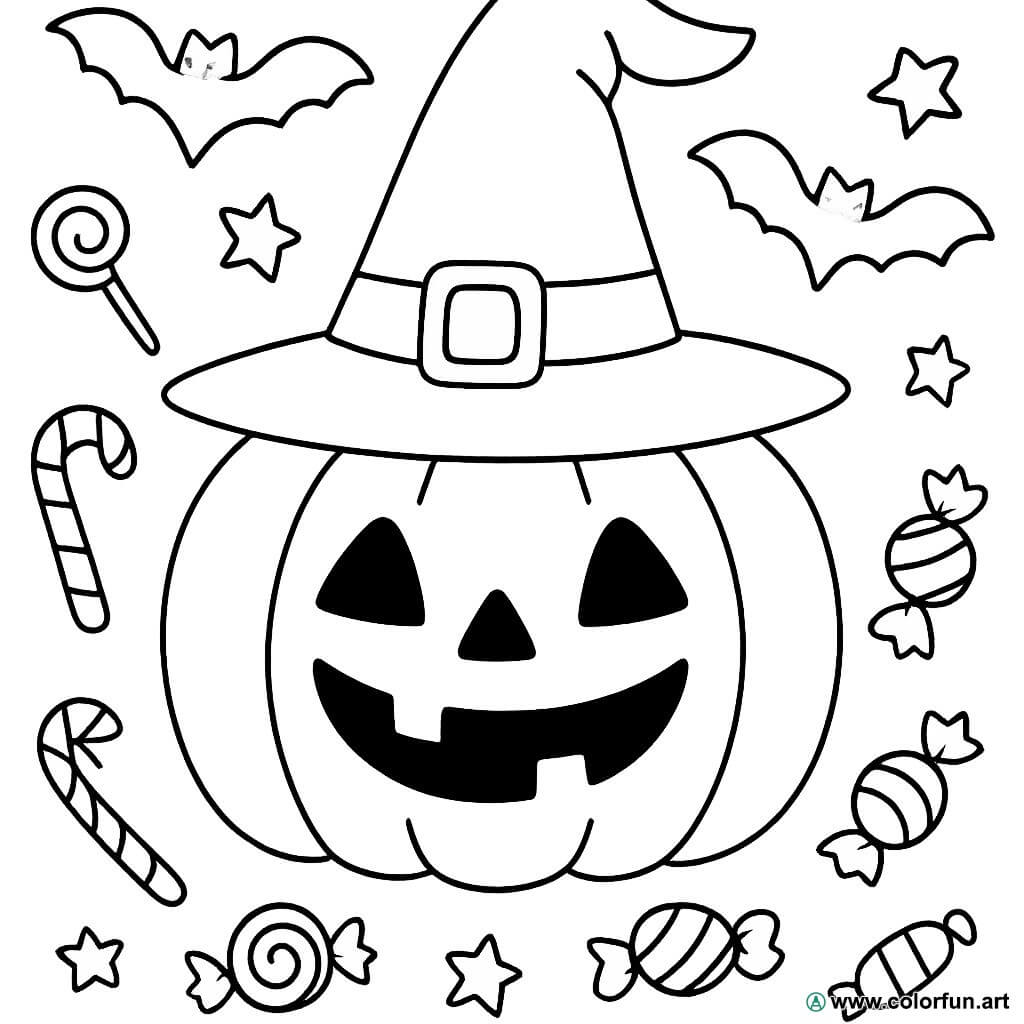 coloriage halloween citrouille à imprimer