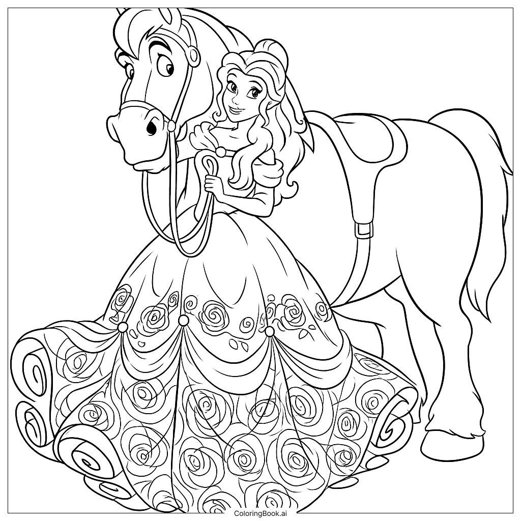 coloriage la belle