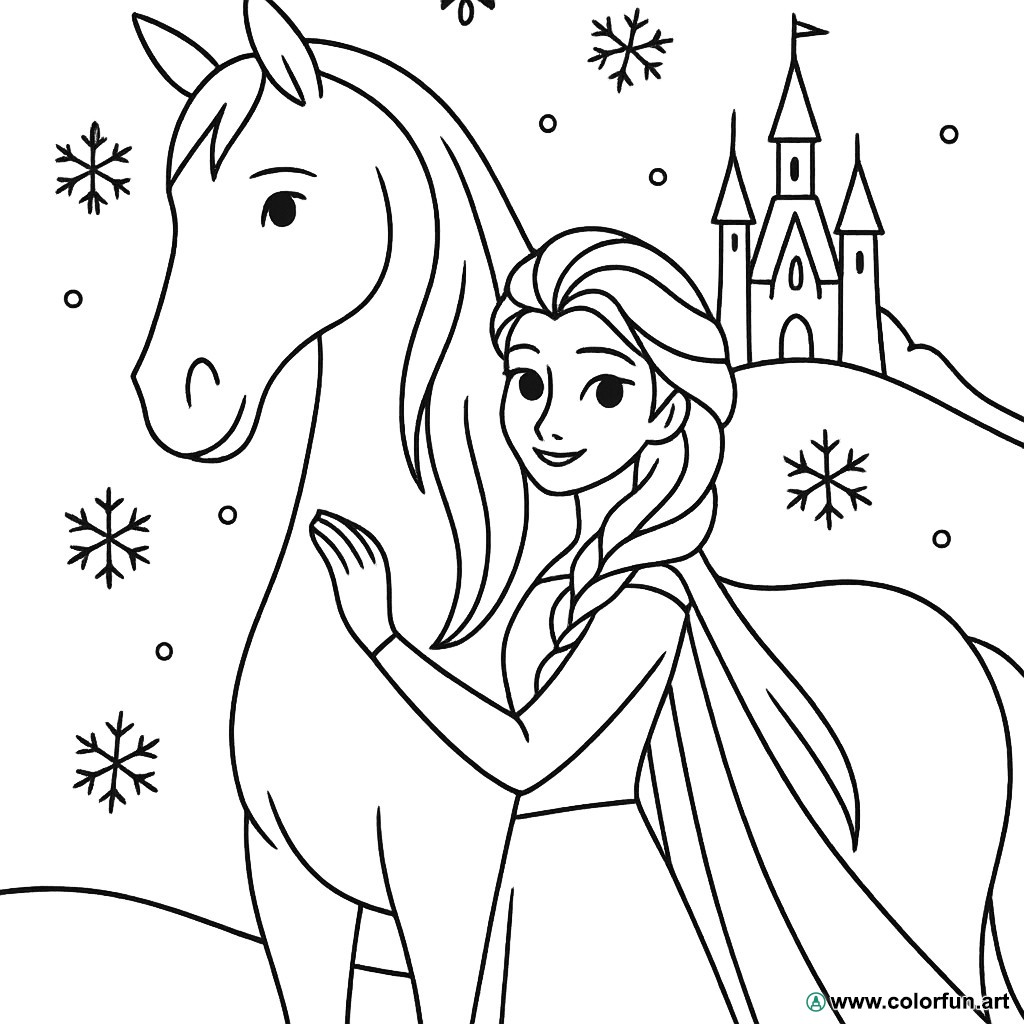 coloriage la reine des neiges à imprimer gratuit