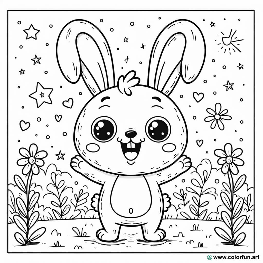 coloriage lapin crétin