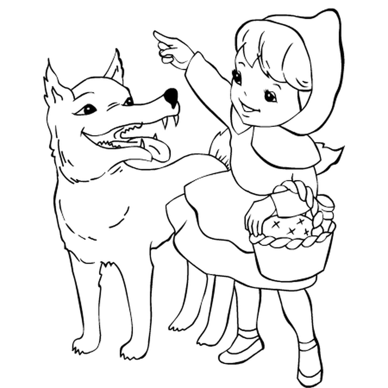 coloriage le petit chaperon rouge