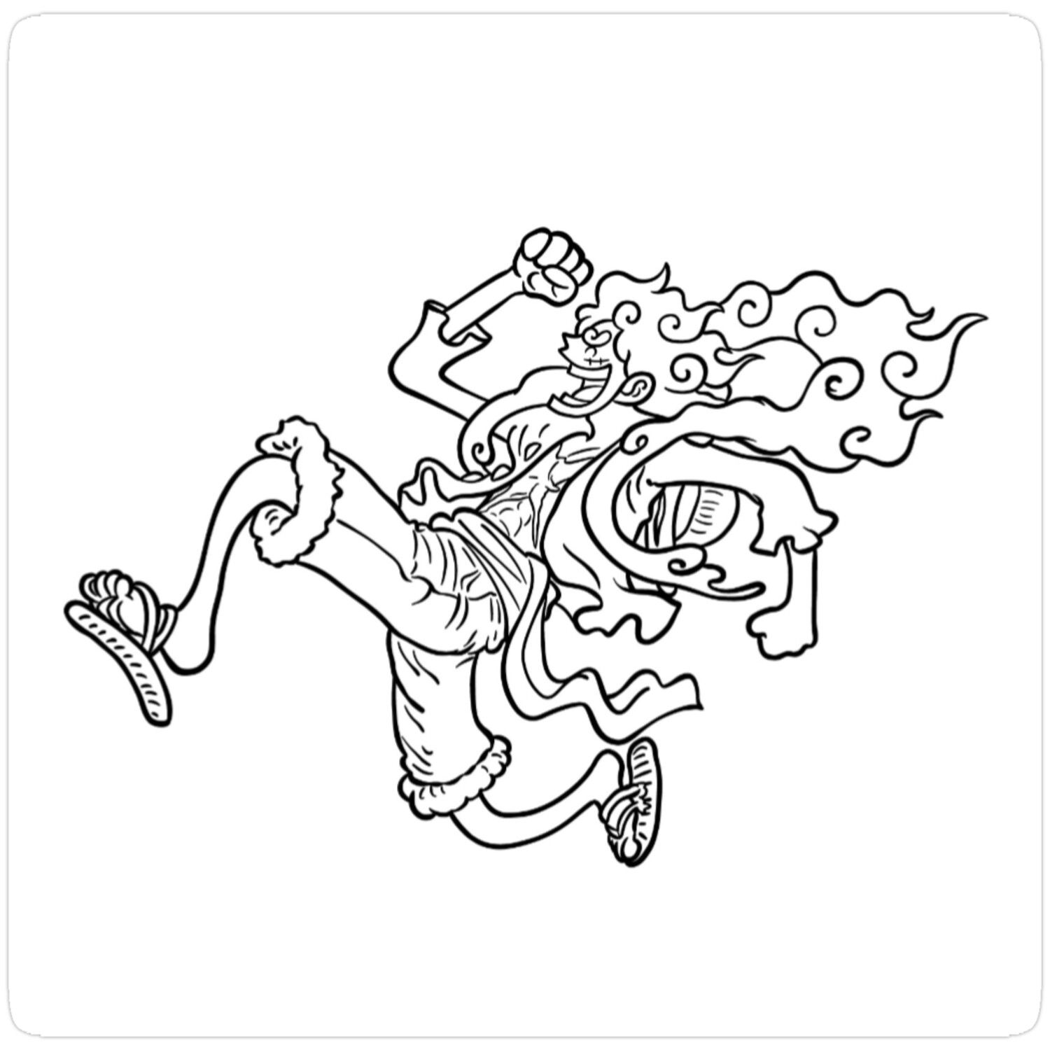 coloriage luffy gear 5