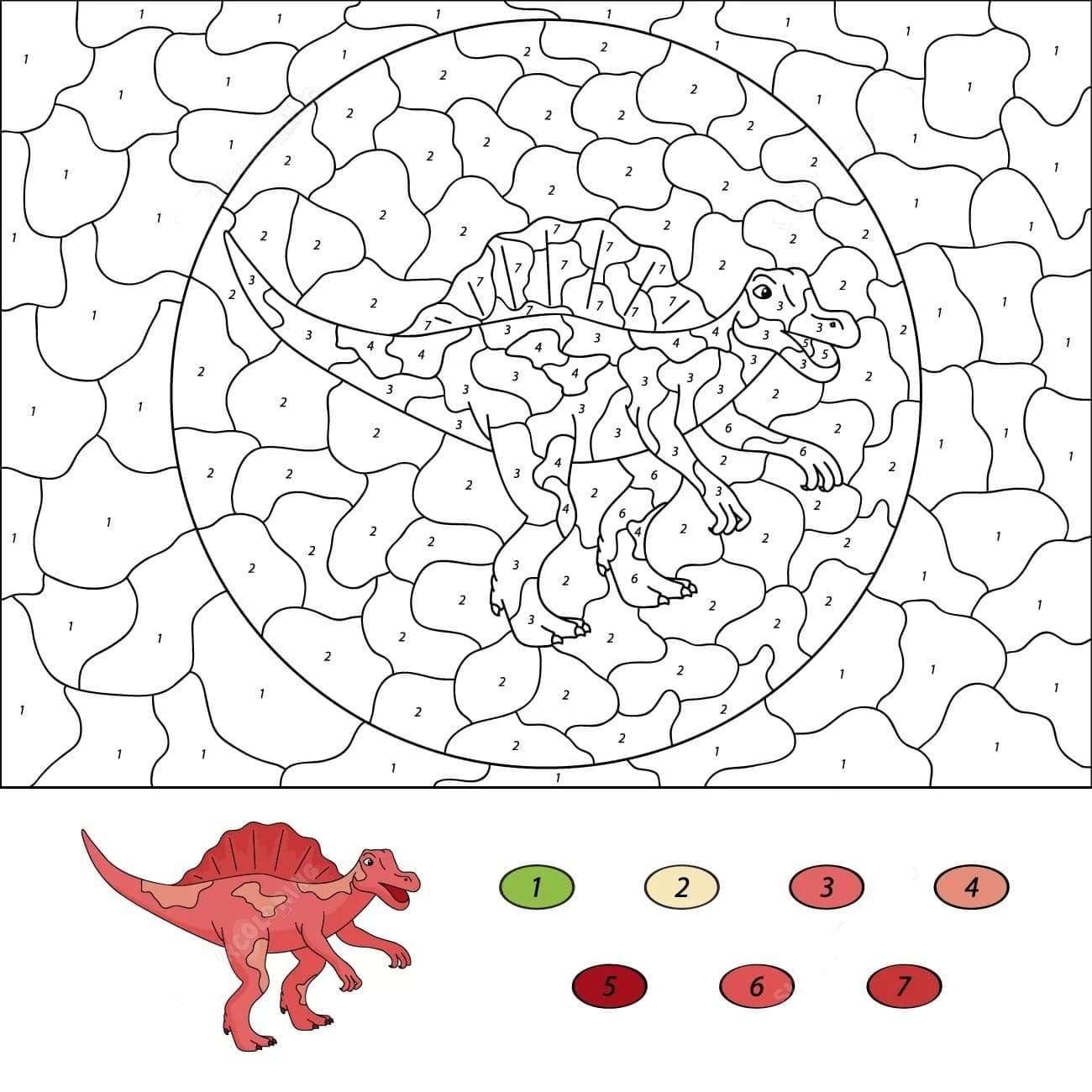 coloriage magique dinosaure