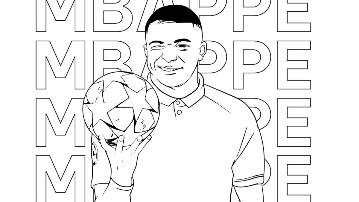 coloriage mbappé real madrid