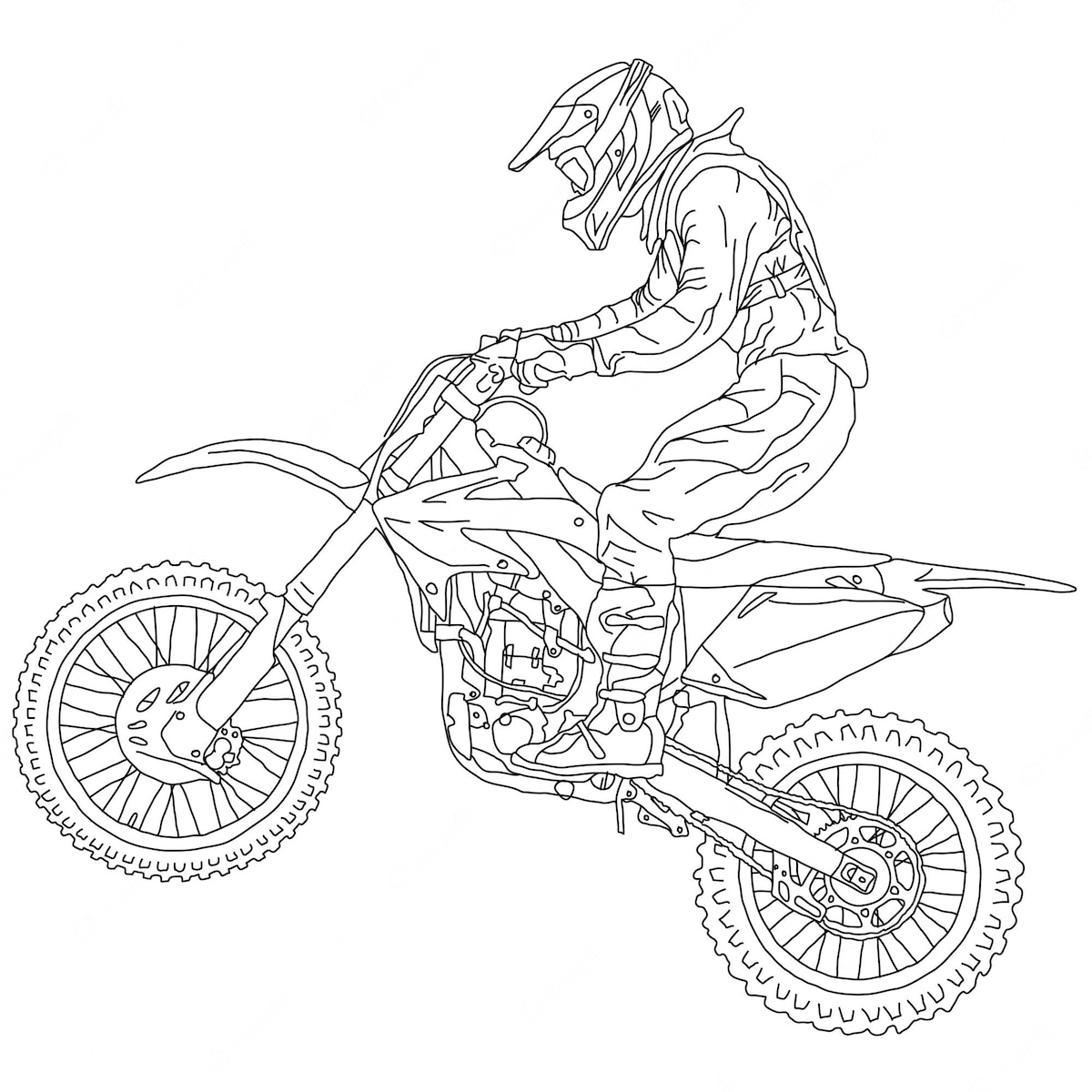 coloriage moto de course