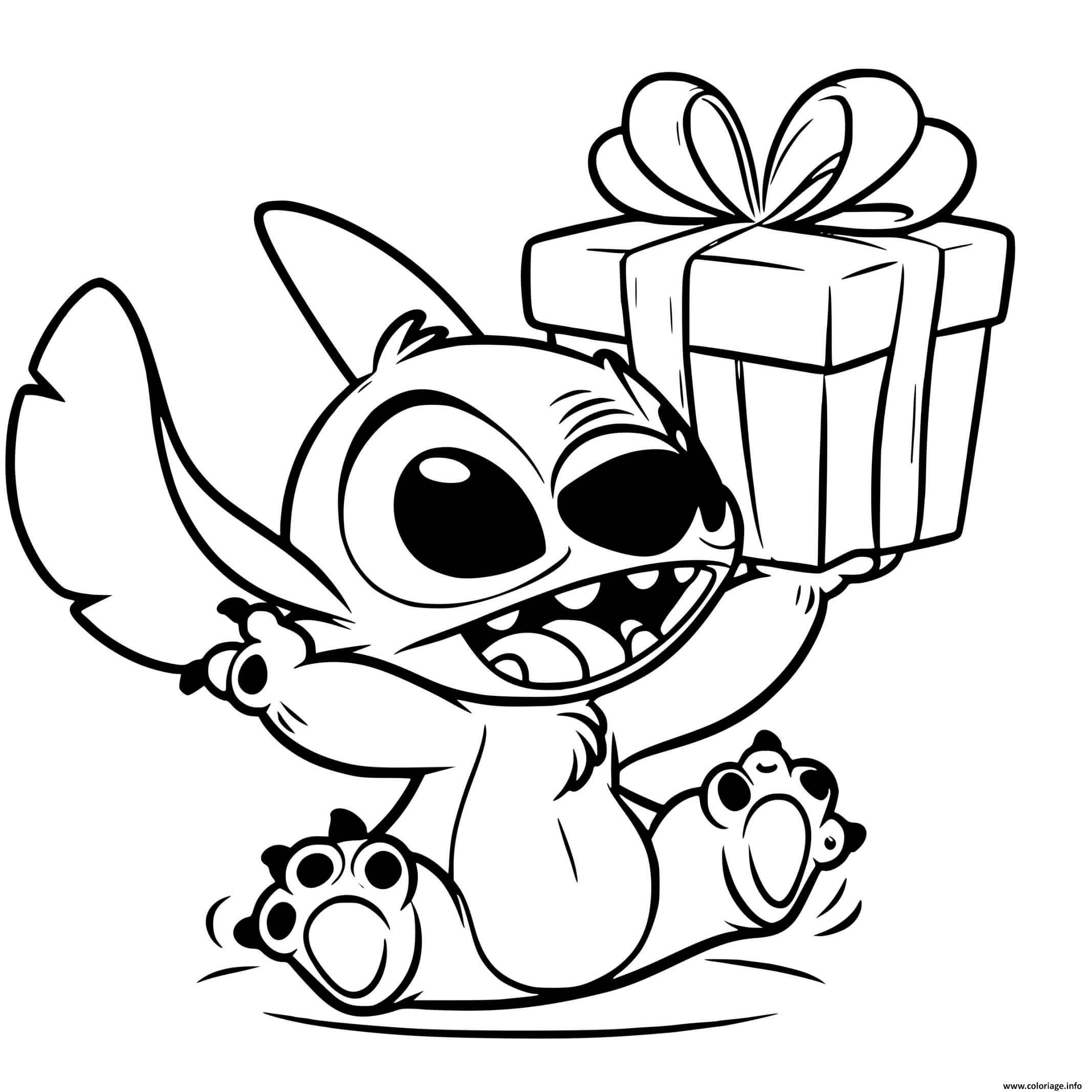coloriage noel stitch