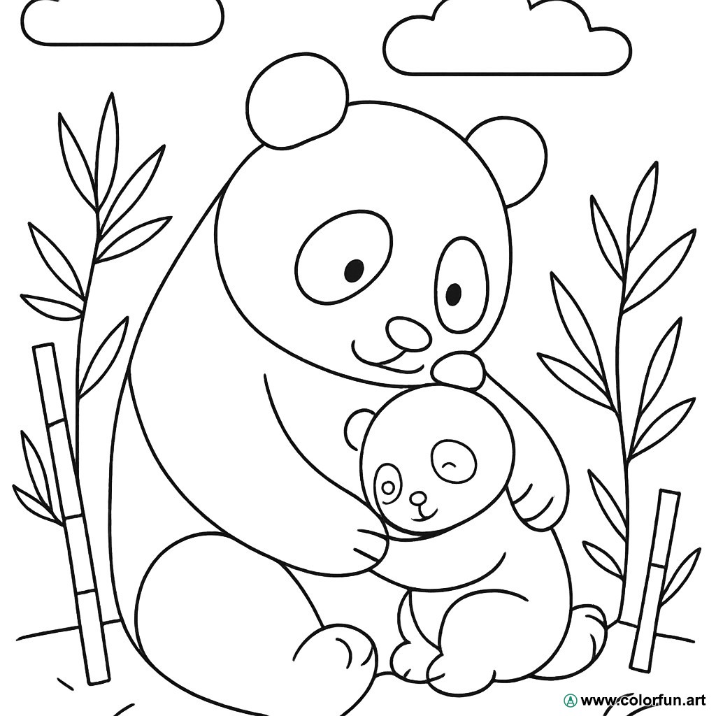 coloriage panda à imprimer
