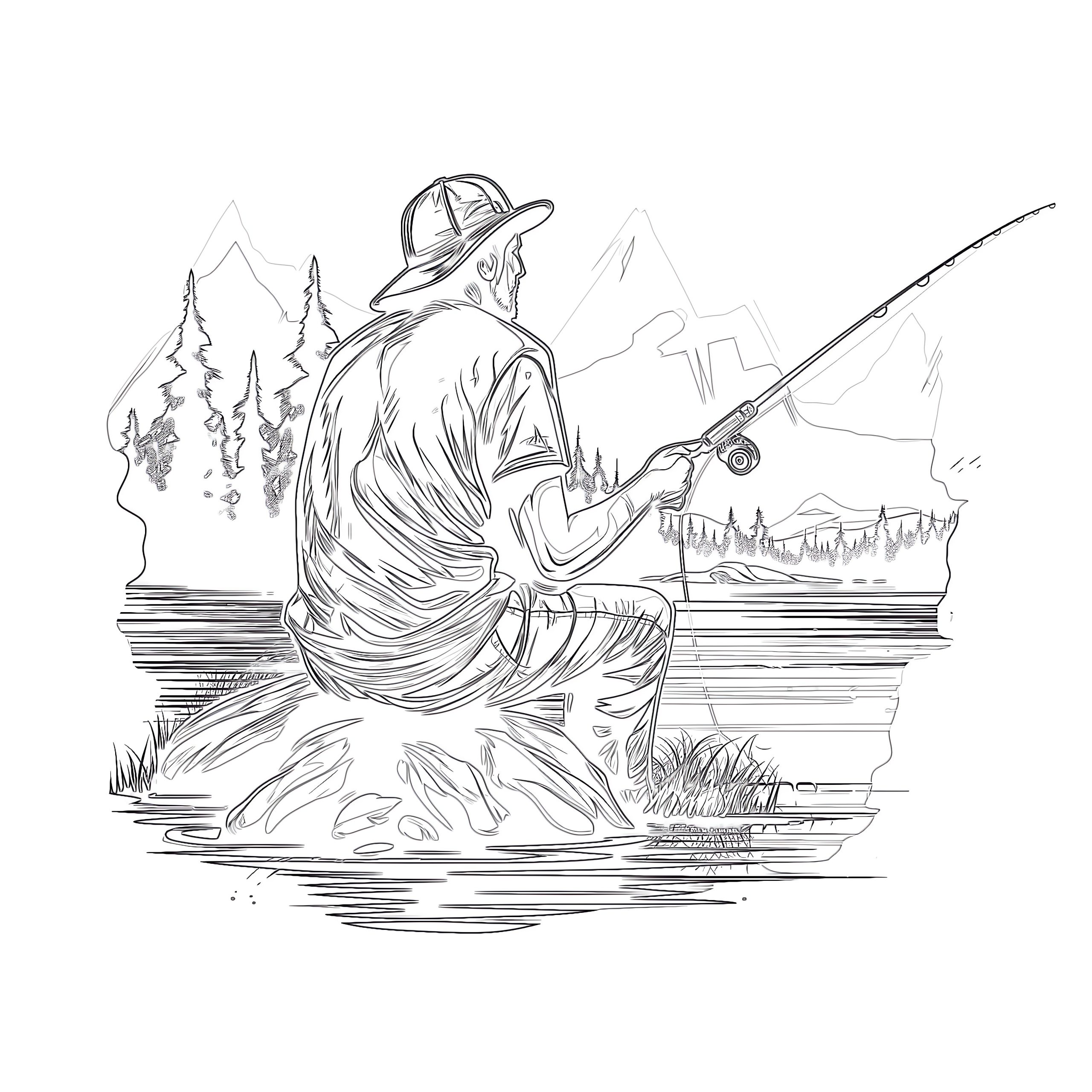 coloriage pêche