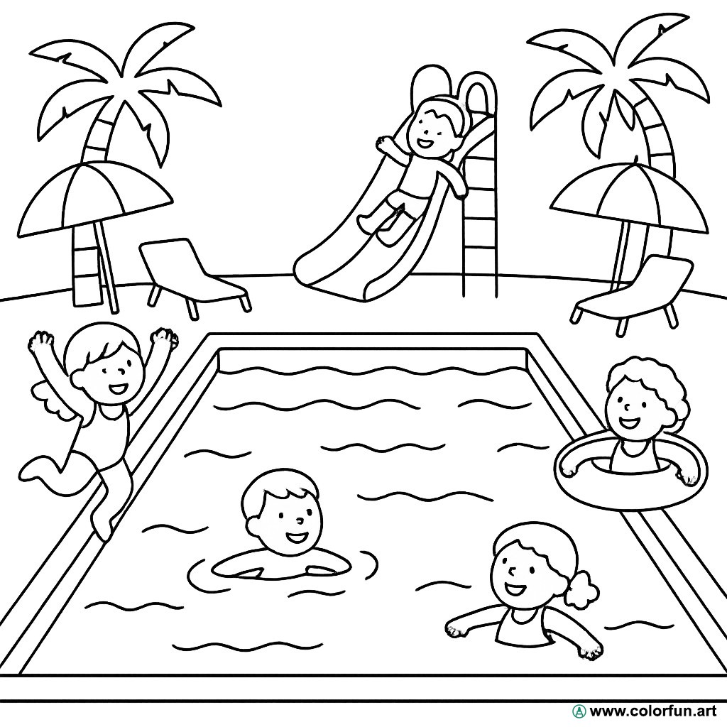 coloriage piscine