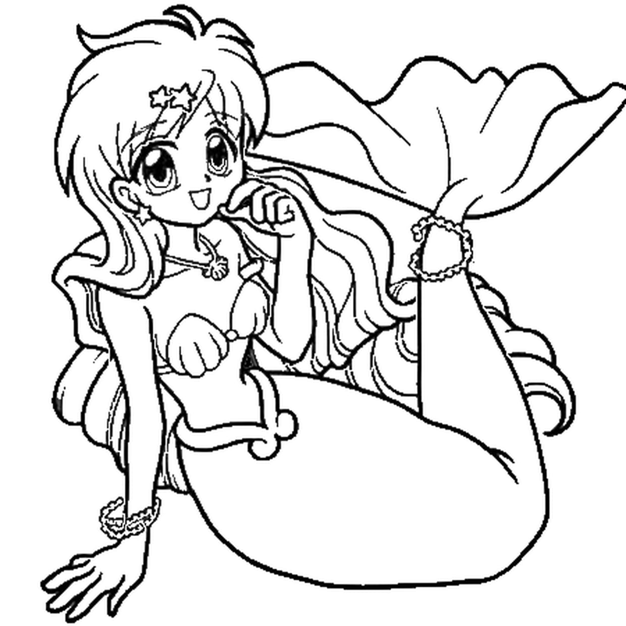 coloriage sirène à imprimer pdf