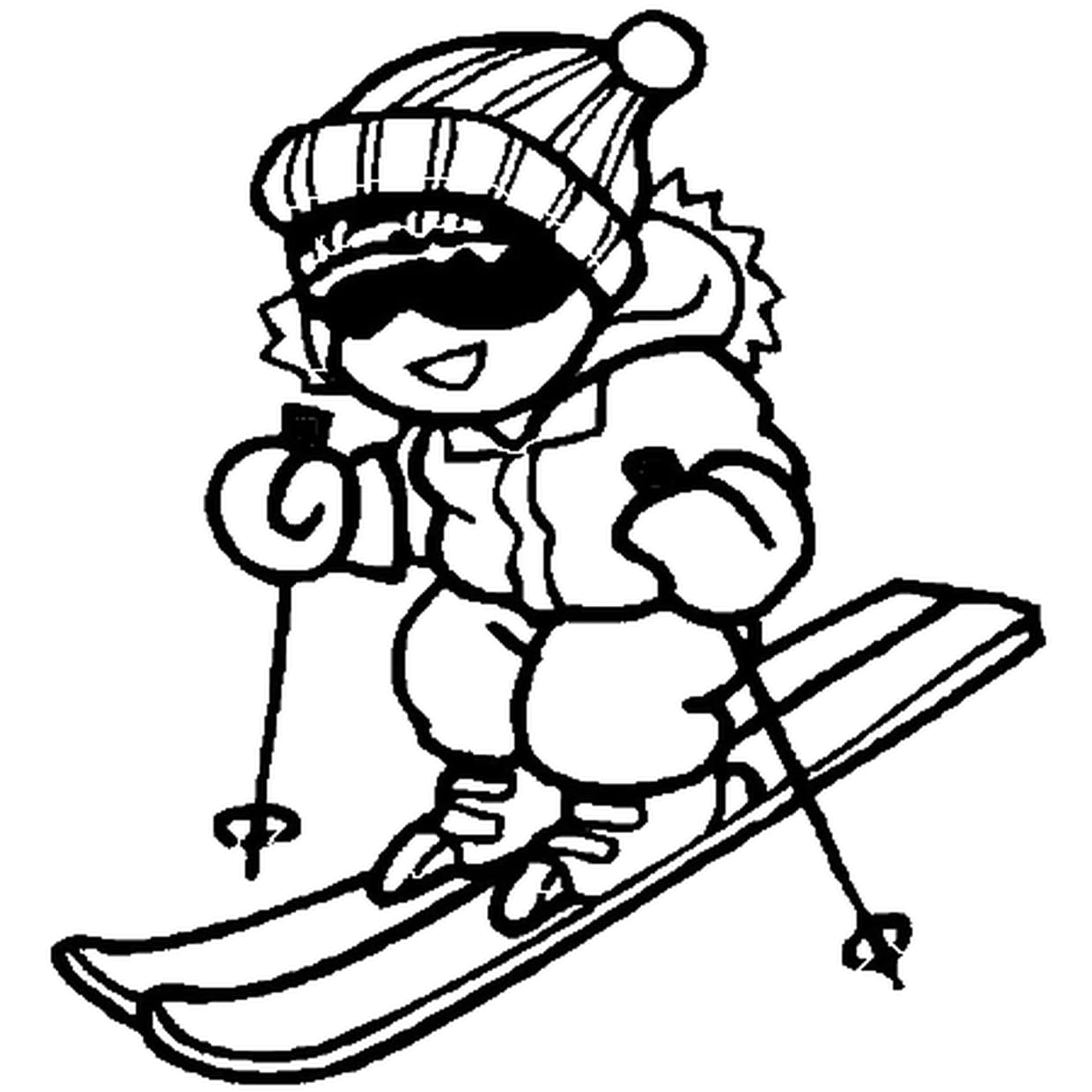 coloriage ski