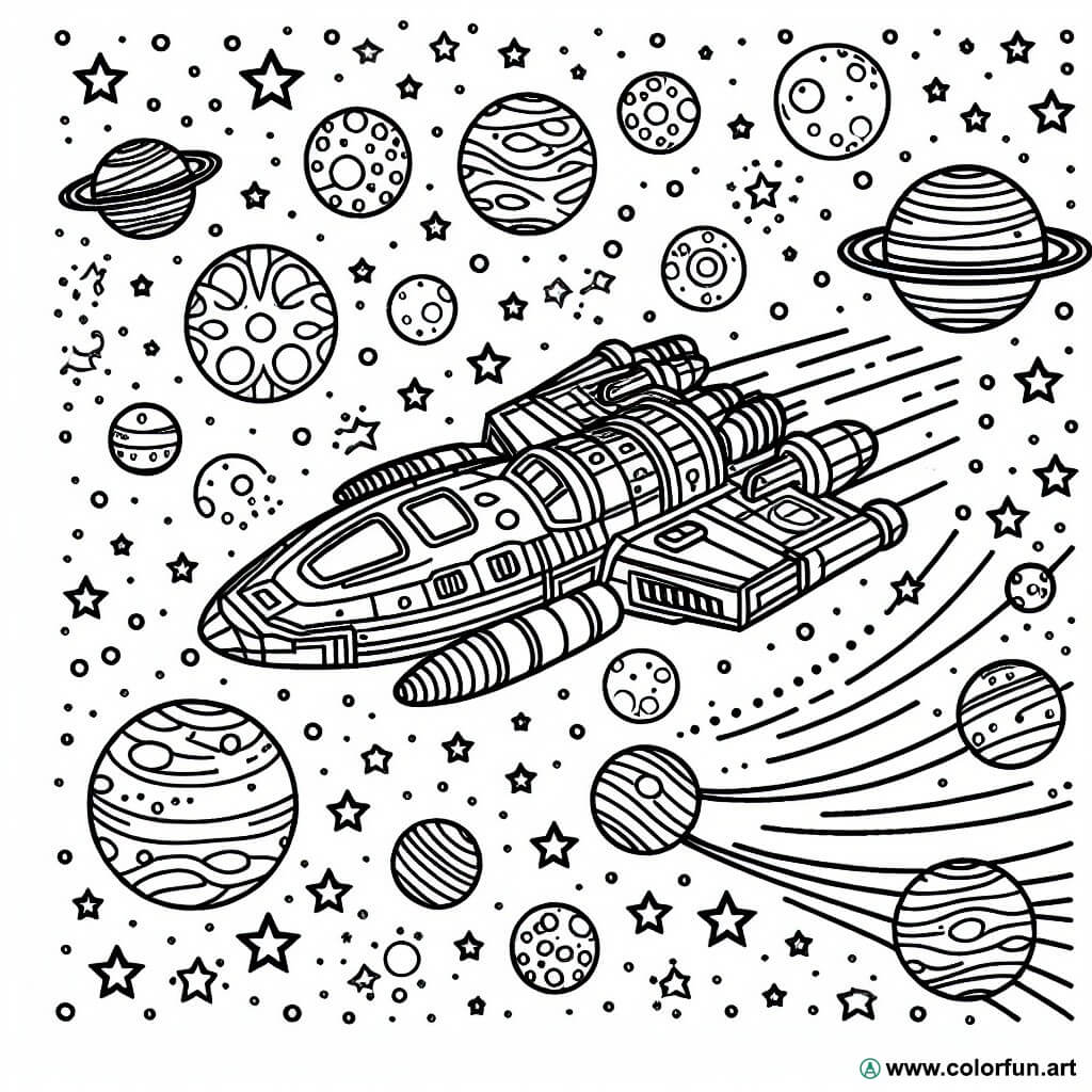 coloriage star wars vaisseau