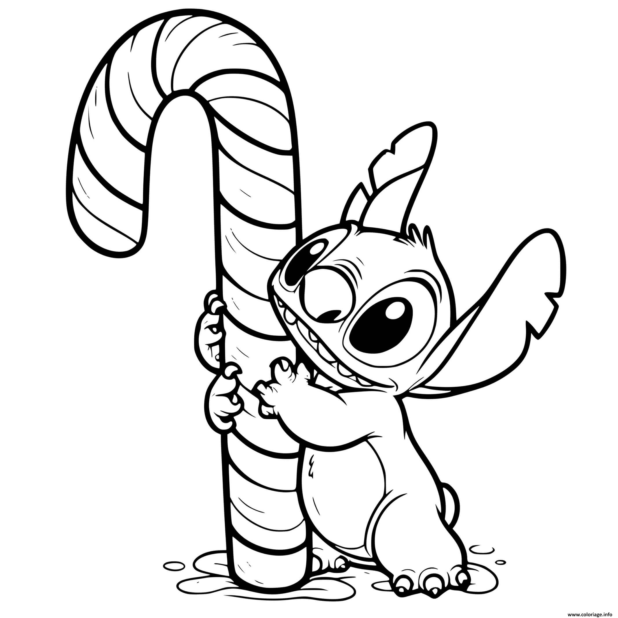 coloriage stitch noel à imprimer