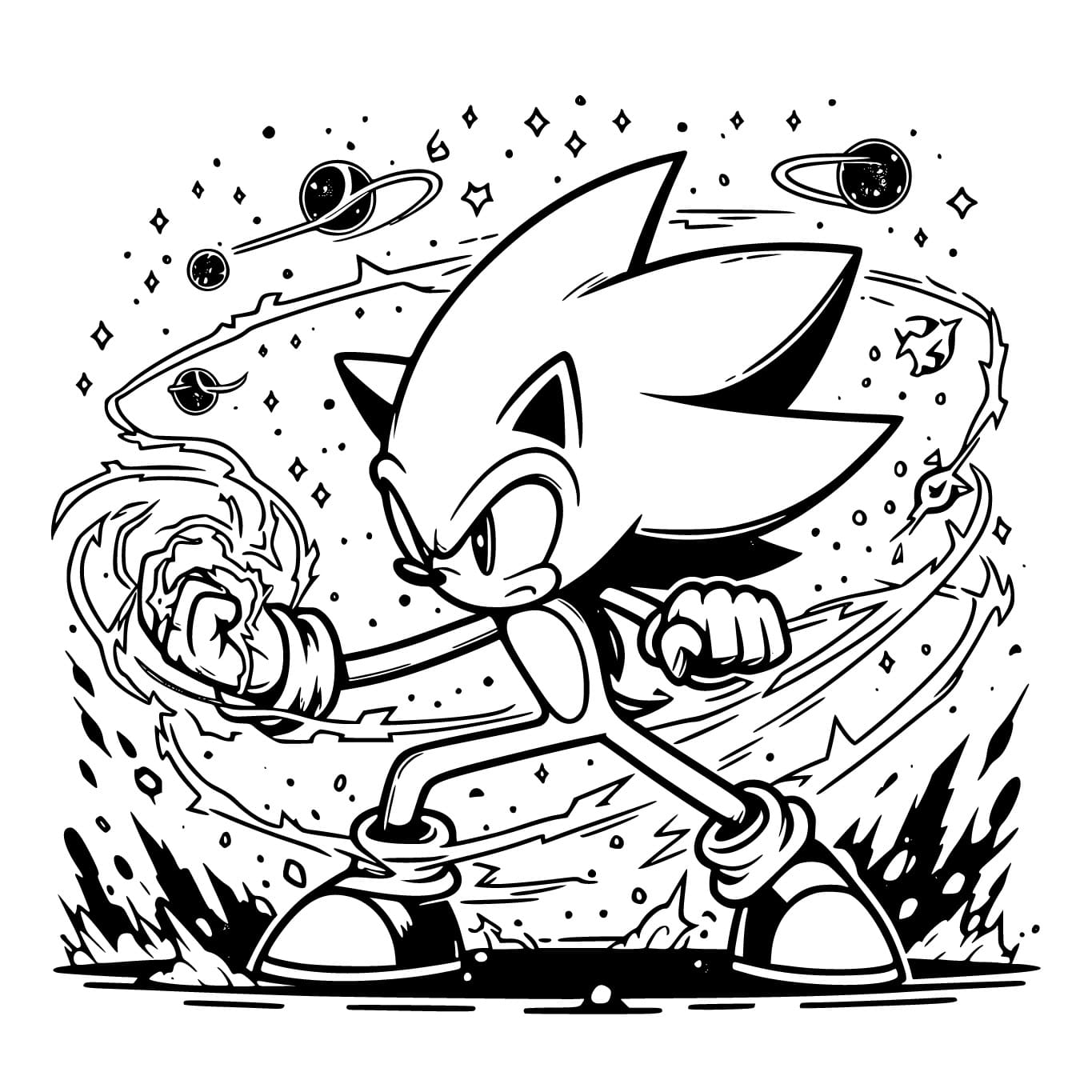 coloriage super sonic