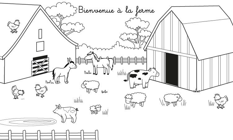 coloriage sur la ferme
