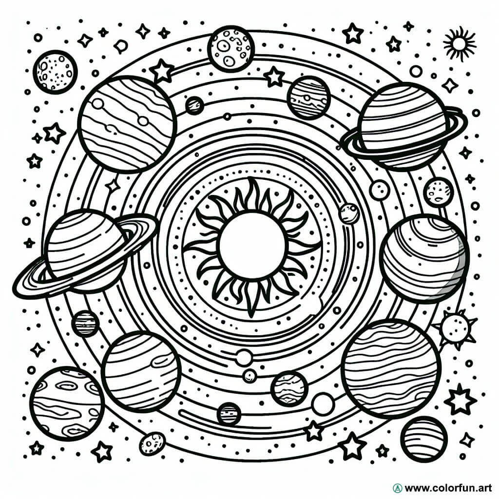 coloriage systeme solaire