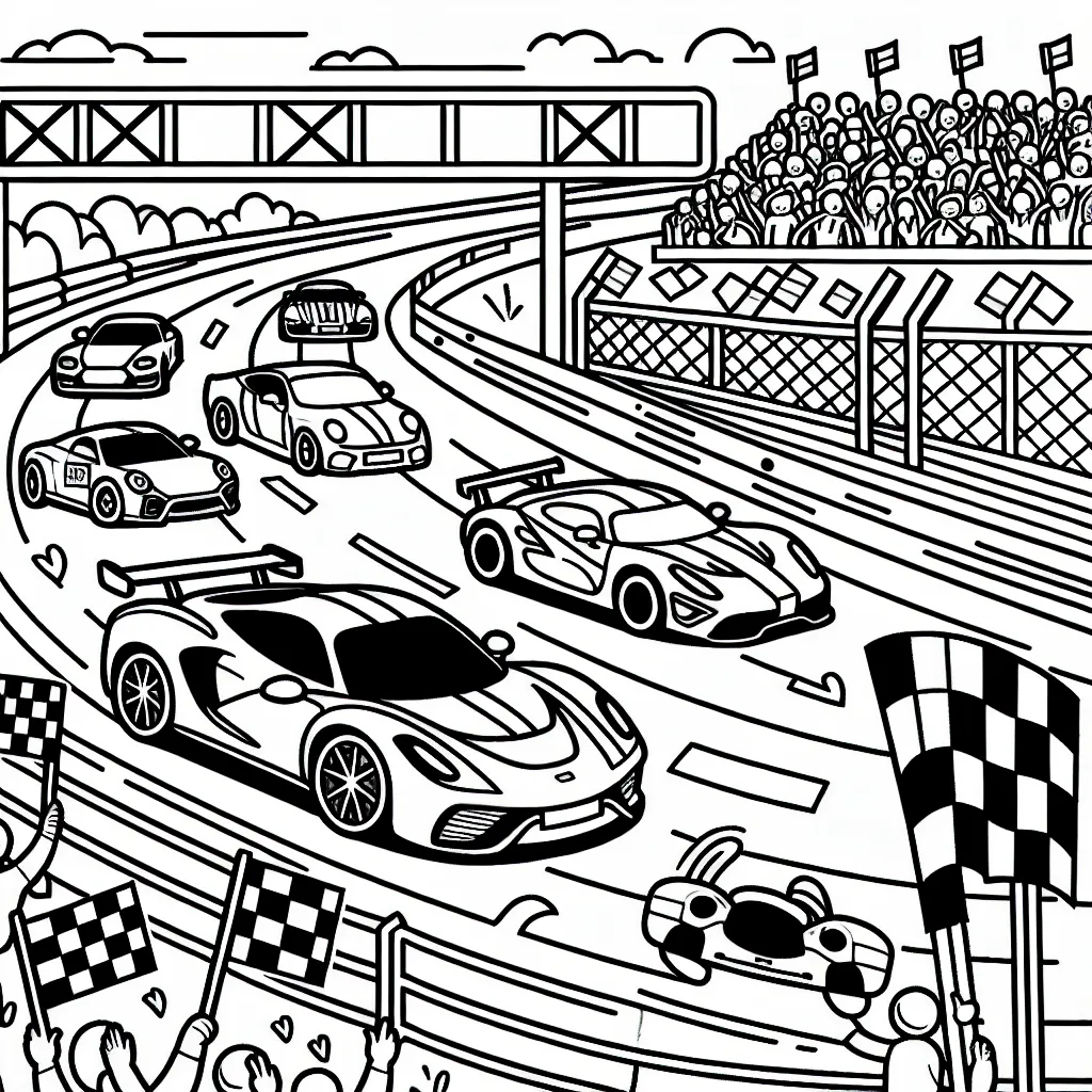 coloriage voiture de courses