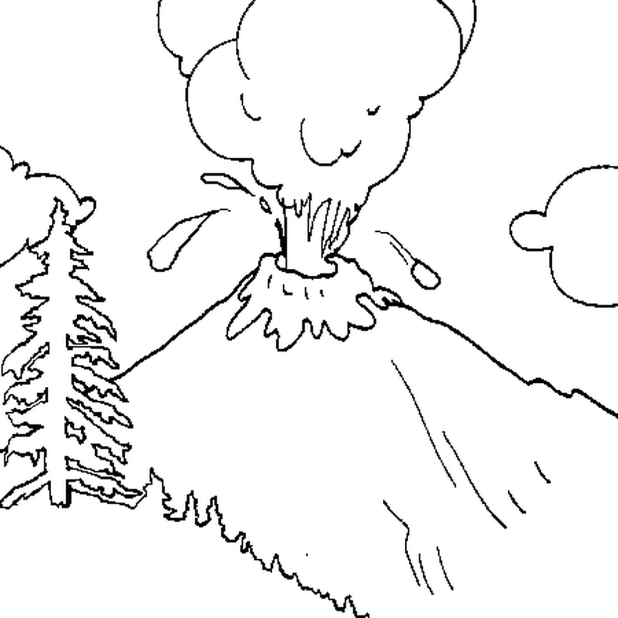 coloriage volcan
