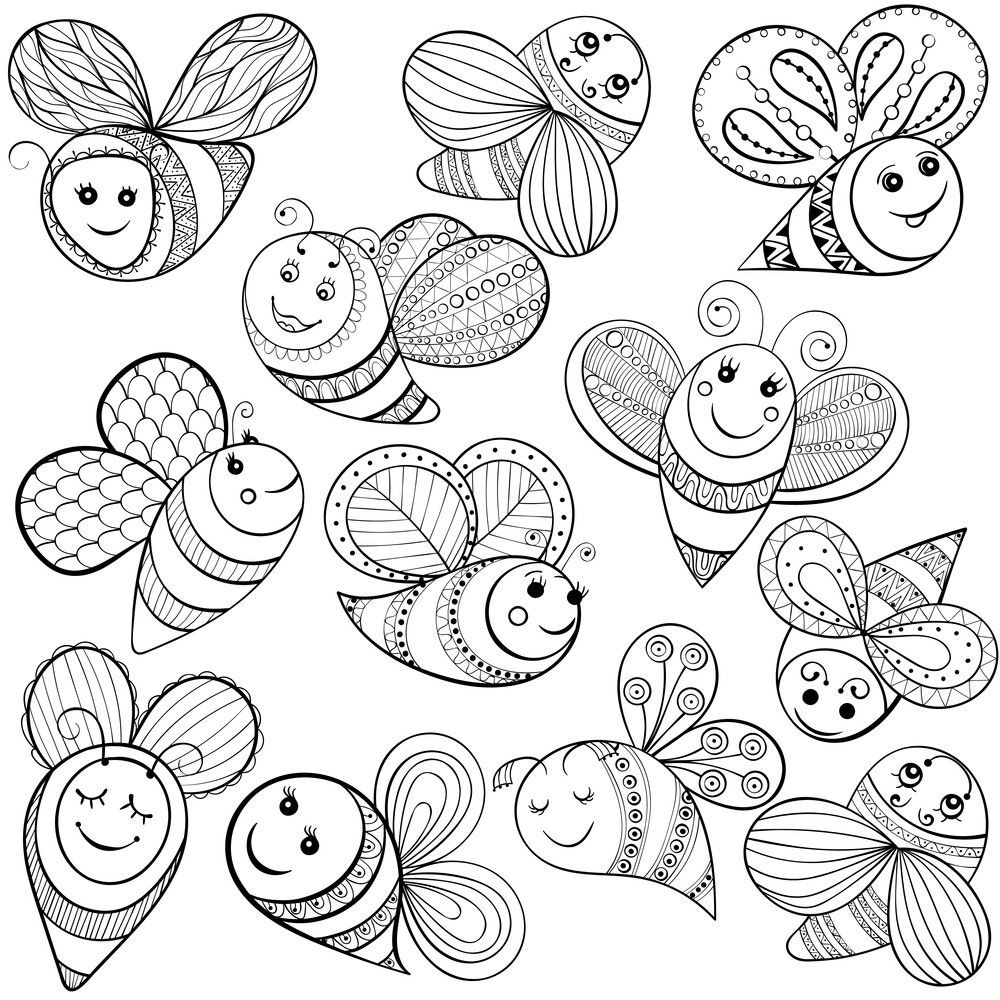coloriages abeilles