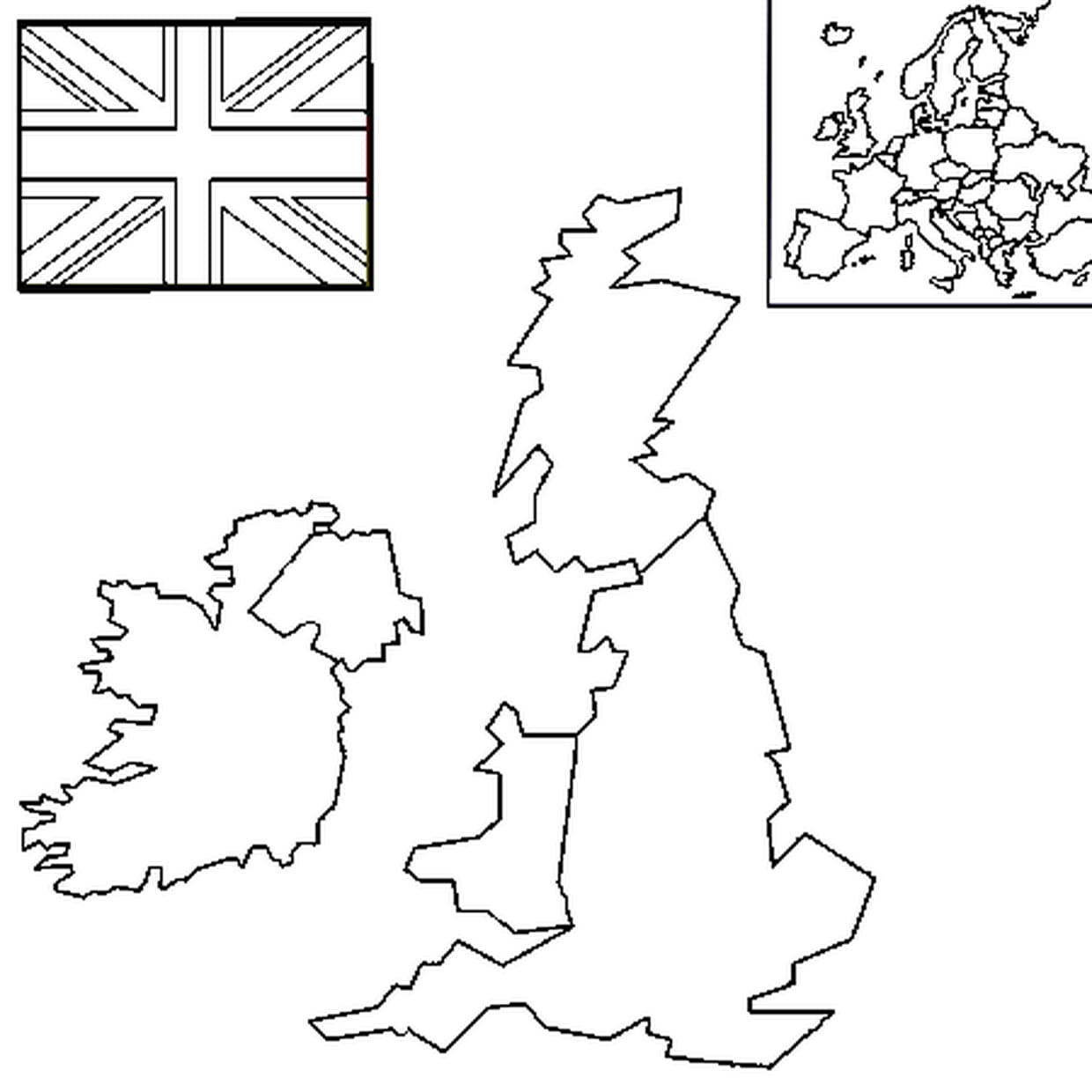 drapeau anglais coloriage