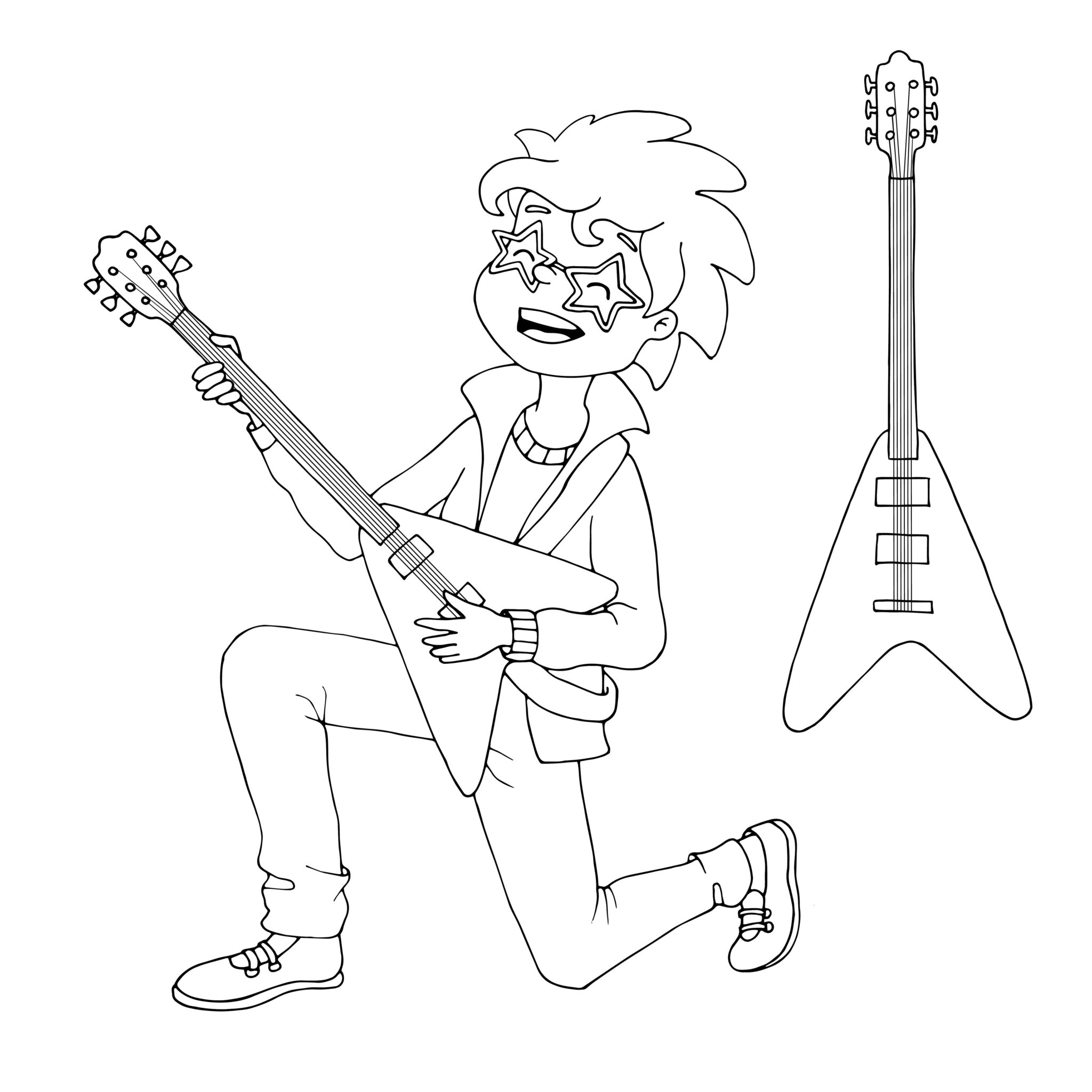 coloriage de guitare