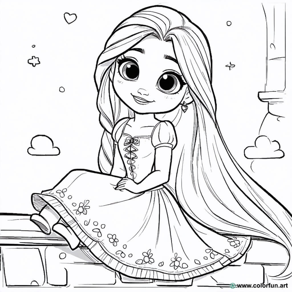 imprimer coloriage raiponce