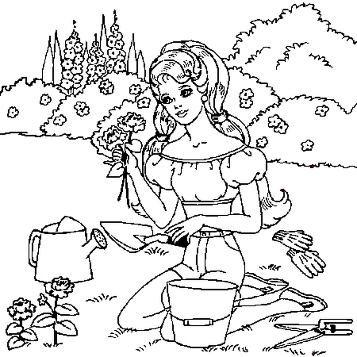 coloriage jardin