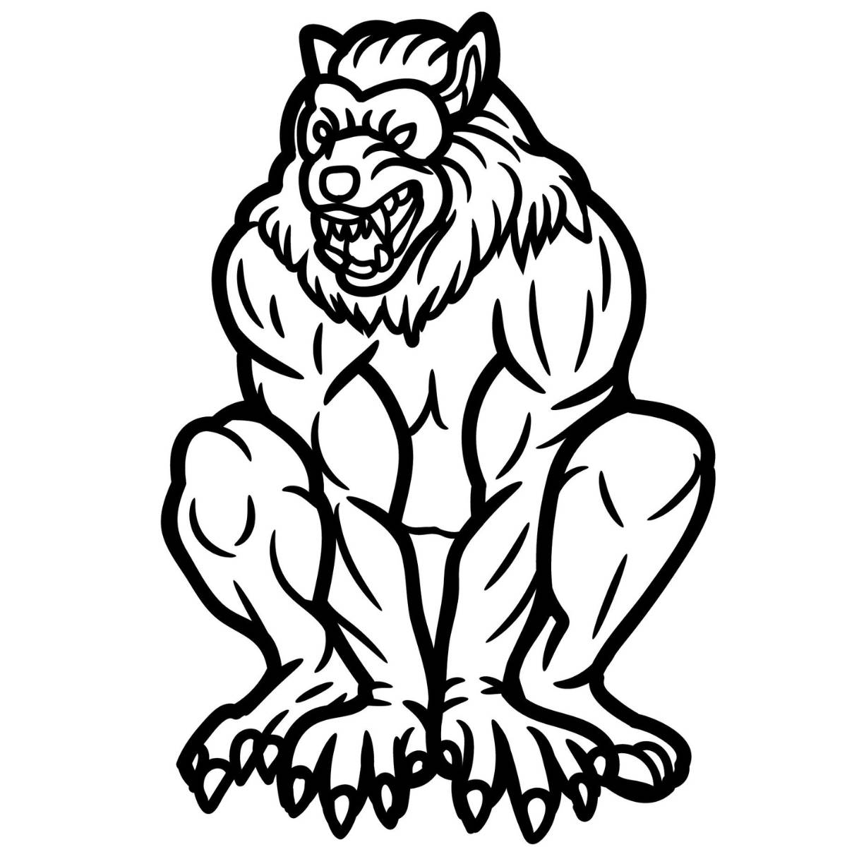 coloriage loup garou