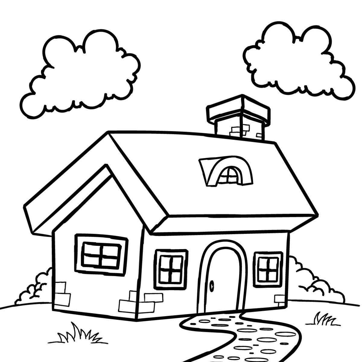 maison à colorier à imprimer
