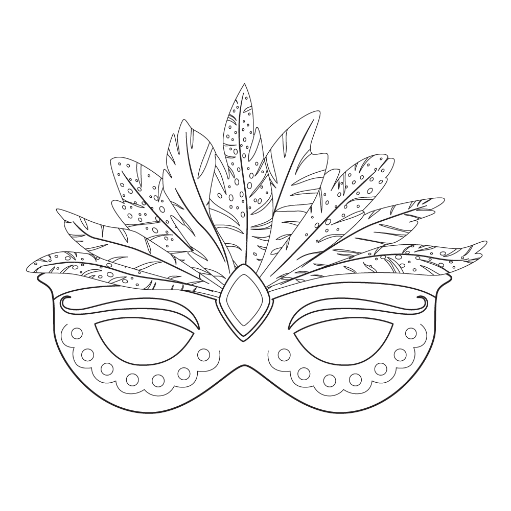 masque de carnaval à colorier