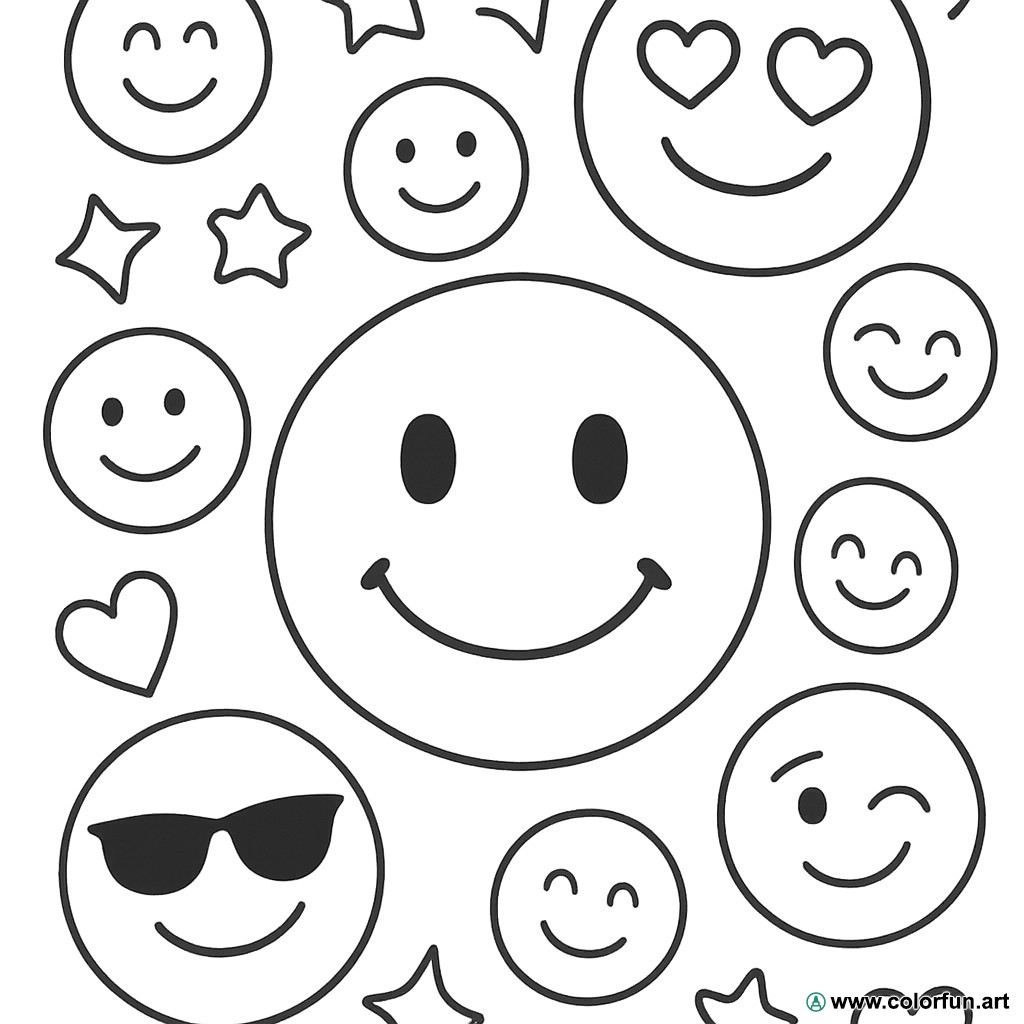 coloriage de smileys