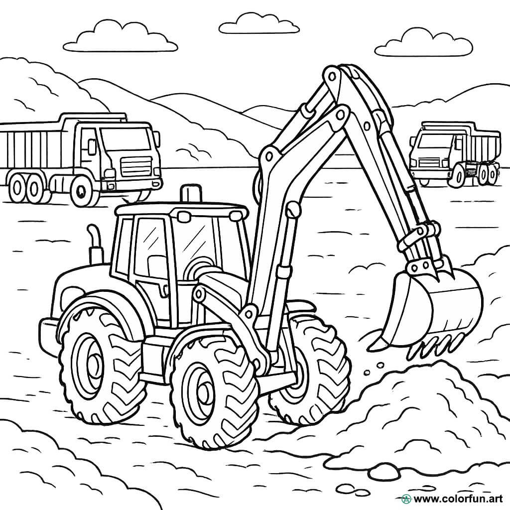 coloriage tractopelle